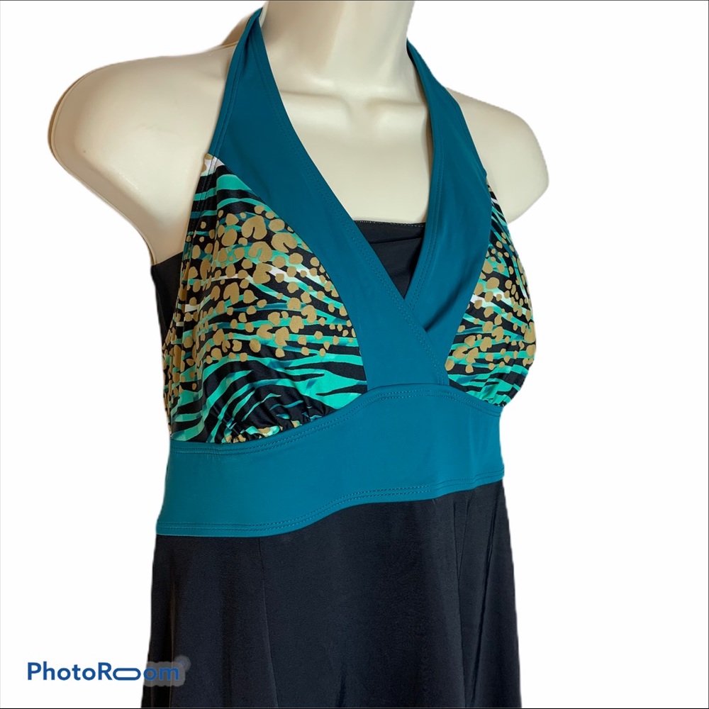 Tropical Escape Swimsuit One Piece Swim Dress Skirted Swimsuit